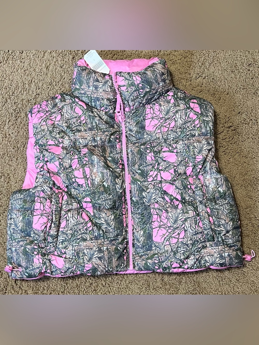 SIMPLY SOUTHERN pink camo puffer vest NWT size Large